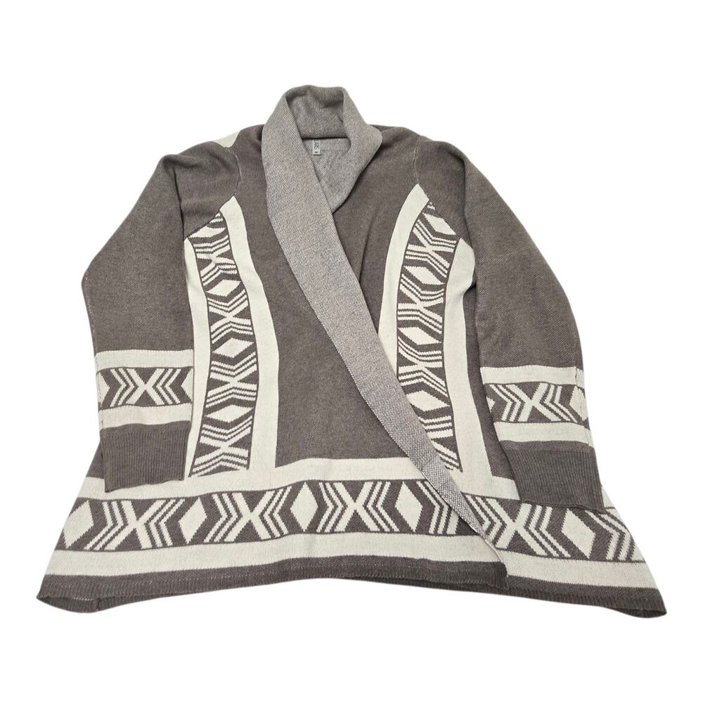 Lapis Women's Long Sleeve Wrap Around Sweater American Indian Theme Medium Brown